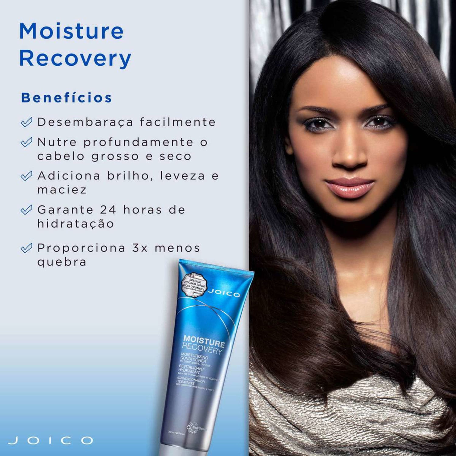 Joico Moisture Recovery Smart Release - Condicionador 250ml Rede dos  cosméticos, beleza com quem entende. - Rede dos Cosmeticos